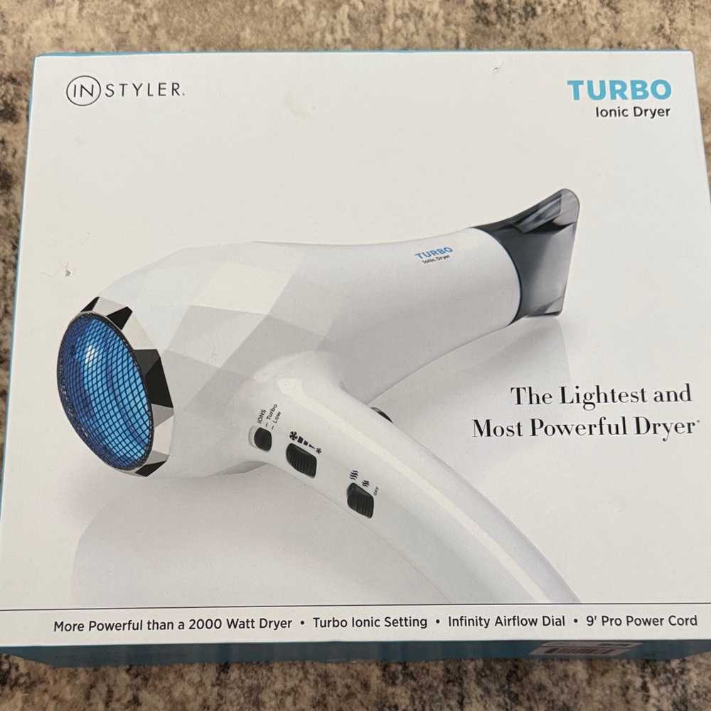 InStyler Turbo Ionic Hair Dryer - White